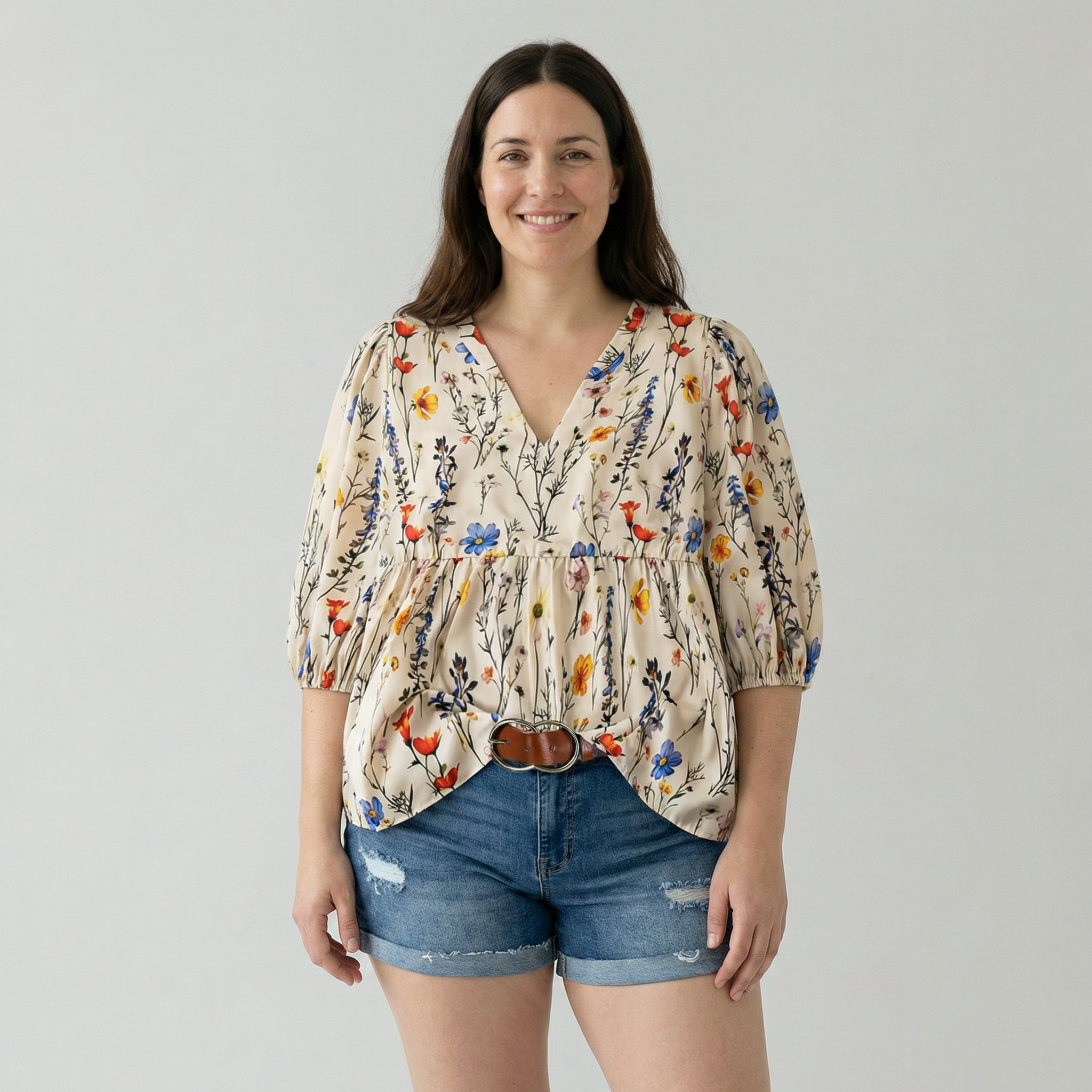 Blusa Campo floral suave – corte relajado y tejido ligero