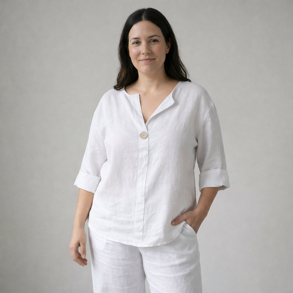 Blusa Aura de lino fluido – corte relajado y transpirable