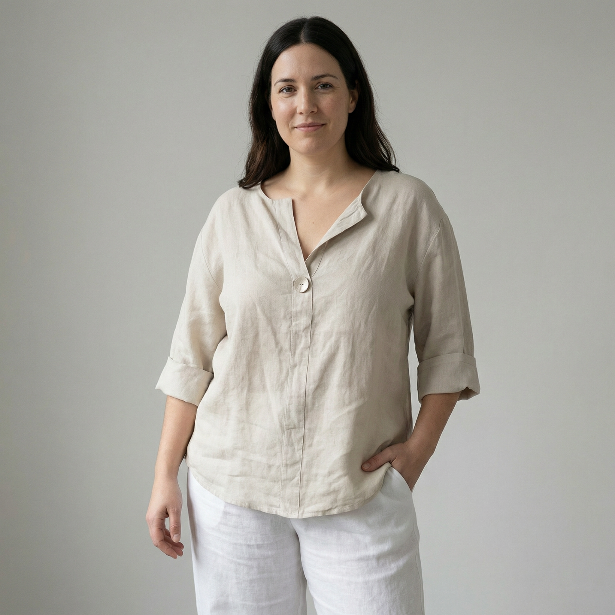 Blusa Aura de lino fluido – corte relajado y transpirable