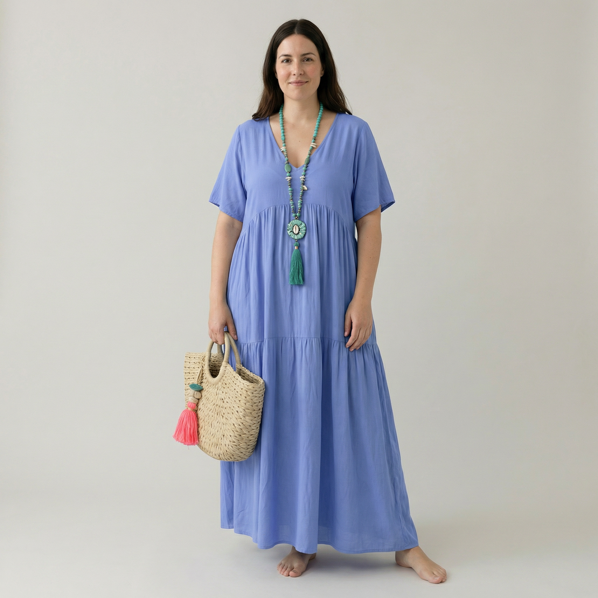 Vestido Alma Serena midi fluido – elegante, cómodo y versátil con manga