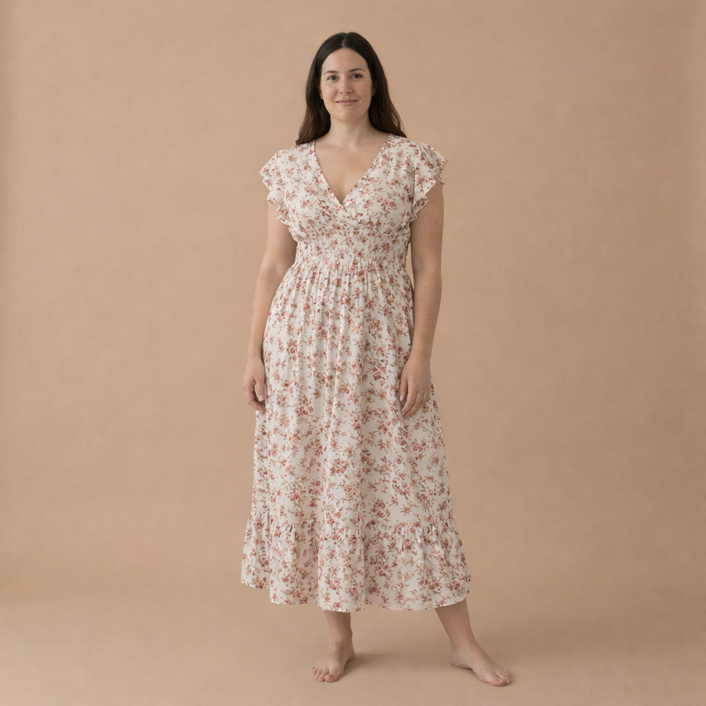 Vestido Aire Natural floral midi – femenino, ligero y favorecedor