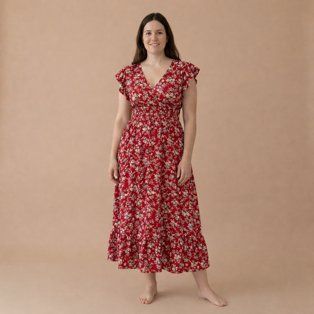 Vestido Aire Natural floral midi – femenino, ligero y favorecedor